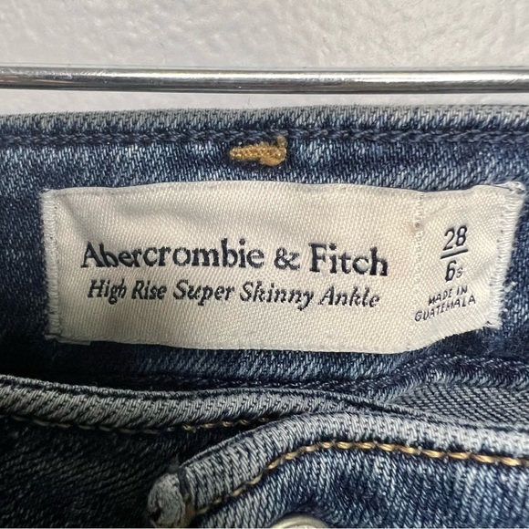 AF Jeans Womens 28 Blue High Rise Super Skinny Ankle Distressed Button Fly Short - Picture 3 of 10